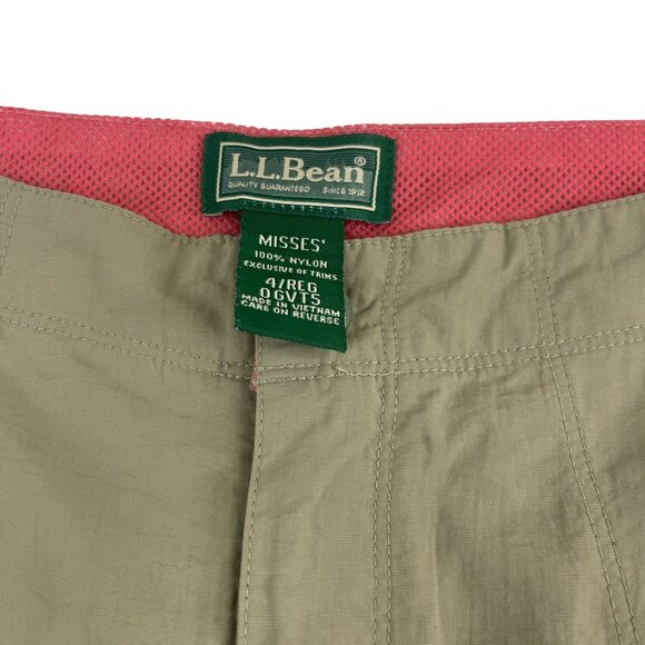 L.L. Bean Misses Olive L.L. Bean Women’s Green Outdoor Nylon Skirt Size 4 Button - Picture 2 of 8